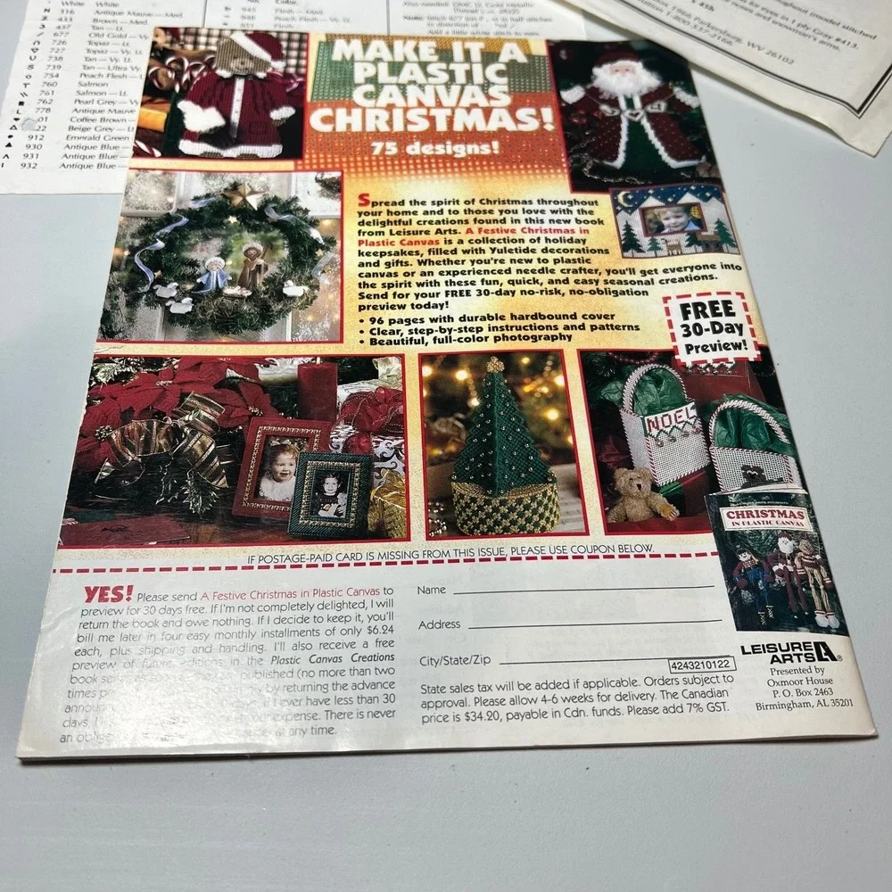 Plastic Canvas Corner Magazine & Cross Stitch Patterns Lot of 3 Fall Christmas